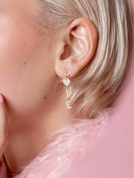 Серьги LOVE gold