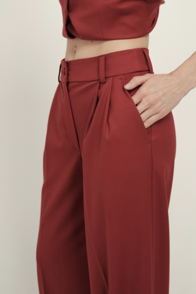 Брюки палаццо НИ ИМЕНИ, НИ ПОХОЖИХ, цвет: красный, 00-00000287 купить онлайн