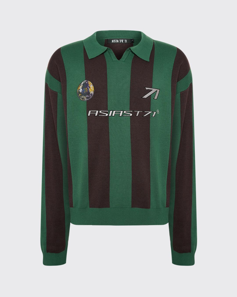 Поло KNIT JUVENTUS STRIPES GREEN ASIA ST 71, цвет: зеленый, Ast71.knit-polo-juventus-green купить онлайн