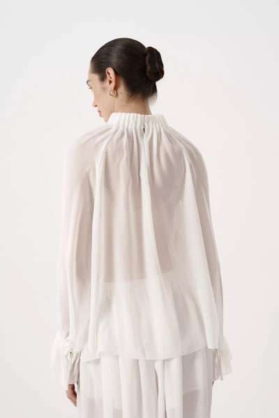 Блуза из шифона Charmstore, цвет: молочный, 102-63361-111 купить онлайн