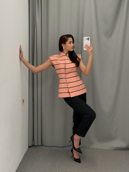 Жилет "Стефани" Label .B, цвет: розовая полоска,  купить онлайн