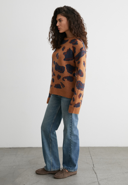 Свитер с леопардовым принтом Marou, цвет: коричневый, mar1_0923_07 купить онлайн