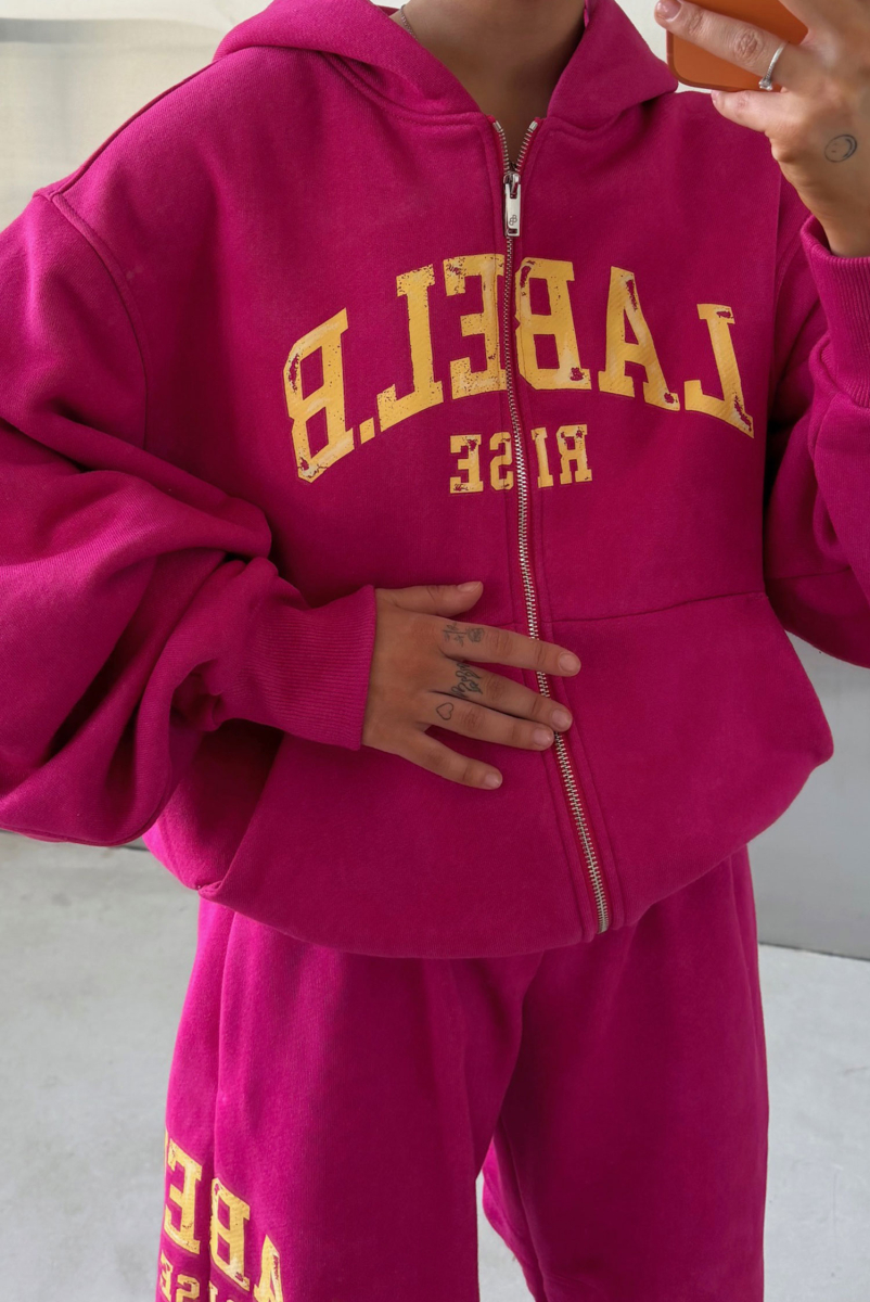 Худи на молнии Label .B, цвет: фуксия,  купить онлайн