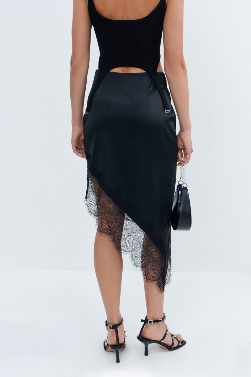 Юбка с кружевной отделкой TOPTOP, цвет: Черный, TT.071.14745.900.02820 купить онлайн