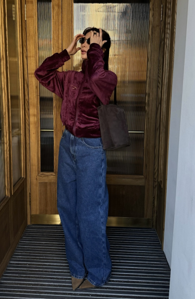 Свитшот из велюра BURGUNDY Label .B, цвет: burgundy, Tp.02.3.3021.1025BRD купить онлайн