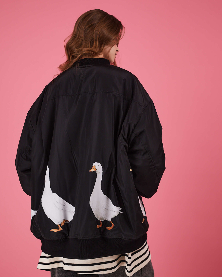 Бомбер Гусиный хоровод TABOO, цвет: Черный, BrMan купить онлайн