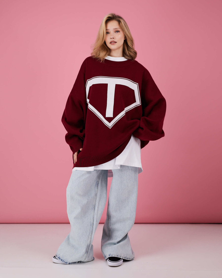 Свитер Супергероя TABOO, цвет: Бордовый, Svsuper купить онлайн