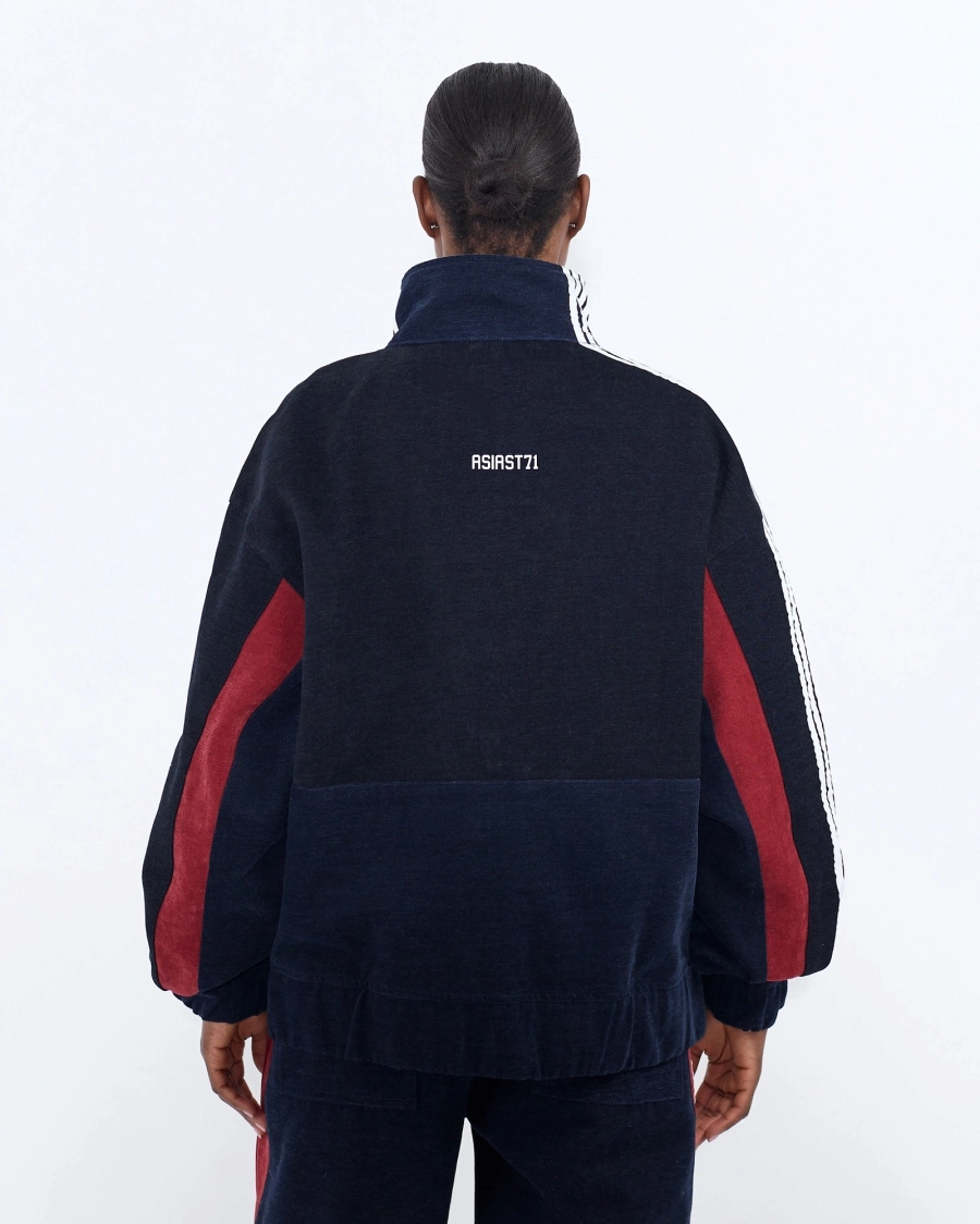 Олимпийка из велюра с лампасами ASIA ST 71, цвет: синий,  купить онлайн