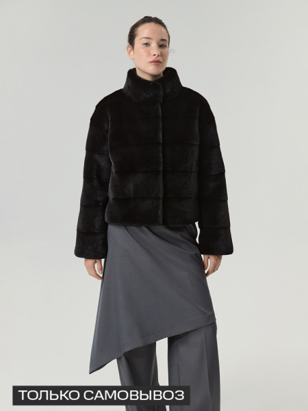 Экошуба с воротником стойка