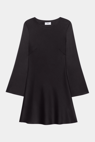 Платье из атласа расклешенного силуэта Mollis, цвет: Черный, 12-09-2491/6 купить онлайн