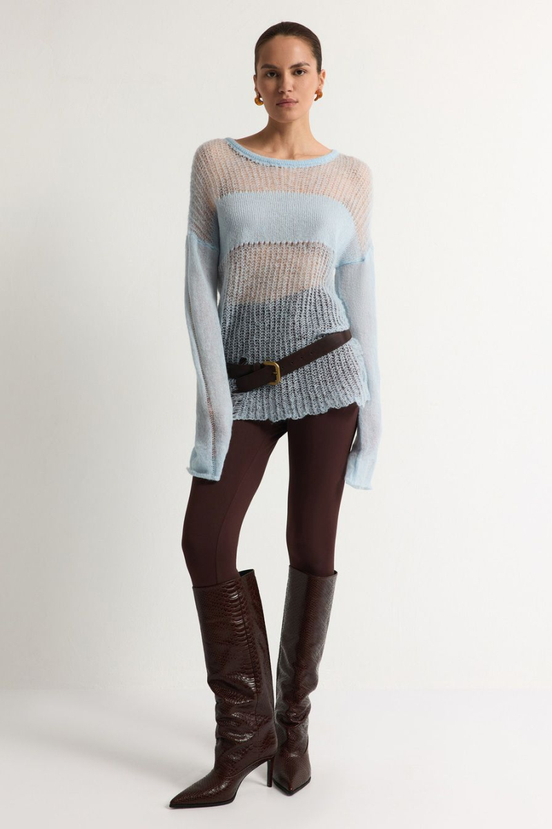 Джемпер с добавлением шерсти и мохера TOPTOP, цвет: голубой, TTS.050.15137.600 купить онлайн