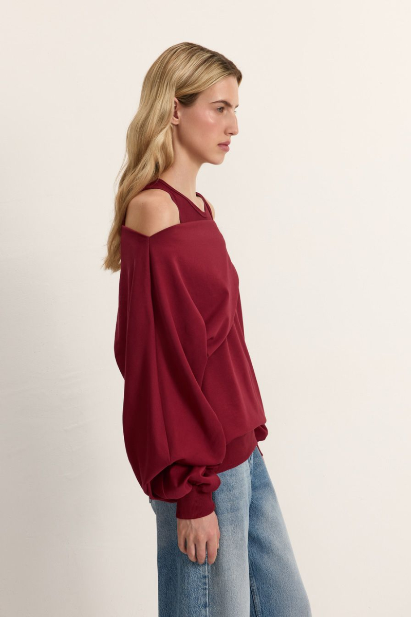 Свитшот из смесового хлопка TOPTOP, цвет: Бордовый, TTS.053.17161.330.05425 купить онлайн
