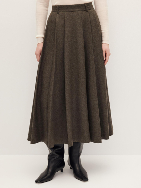Юбка миди в складку Chaika, цвет: хаки, AW25SK04-81 купить онлайн