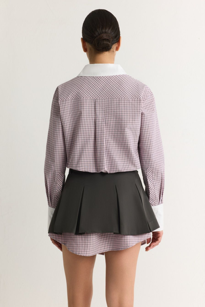 Платье-рубашка из смесового хлопка TOPTOP, цвет: розовый с принтом, TT.010.18820.301 купить онлайн