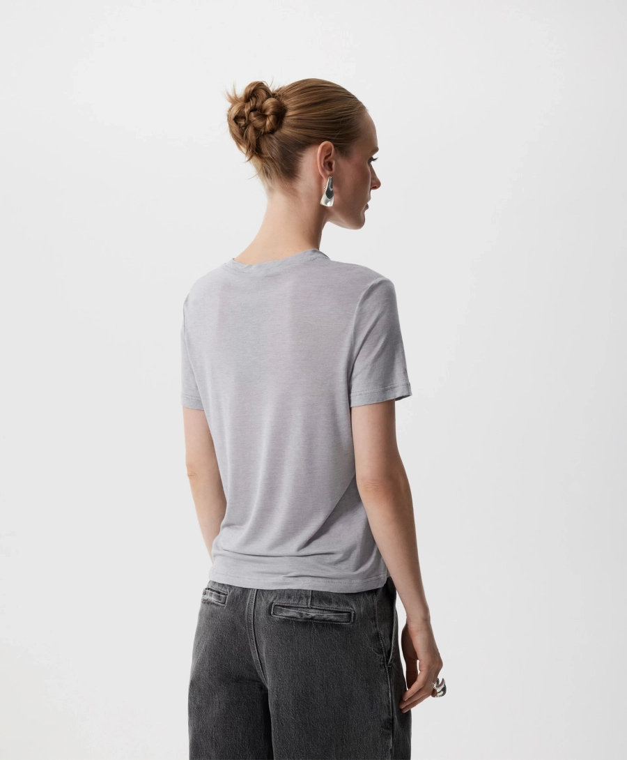 Футболка с коротким рукавом полуприлегающего силуэта GLVR, цвет: серый, 225G32GAC1204 купить онлайн