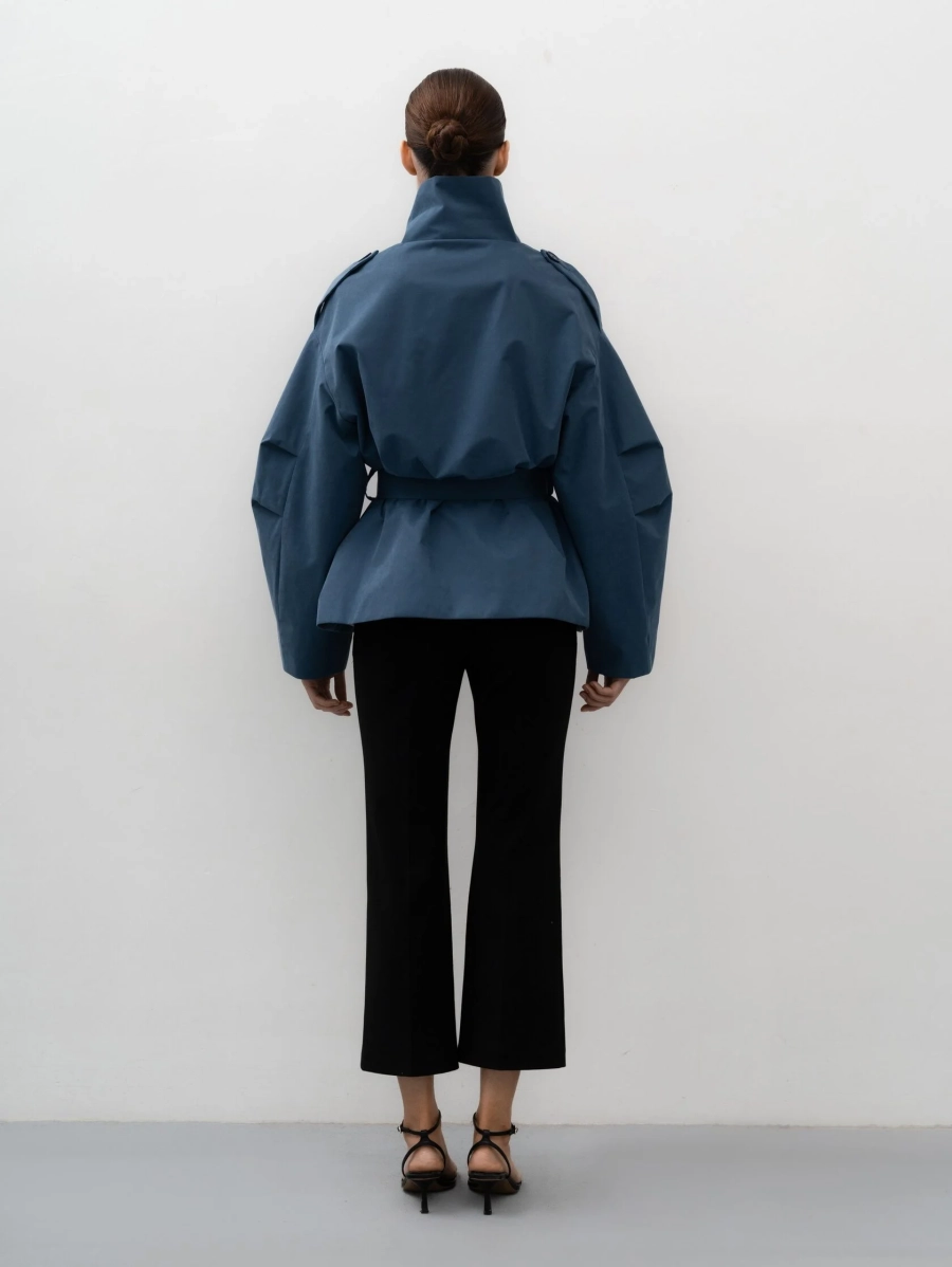 Тренч укороченный TRES, цвет: синий, НФ-00002749 купить онлайн