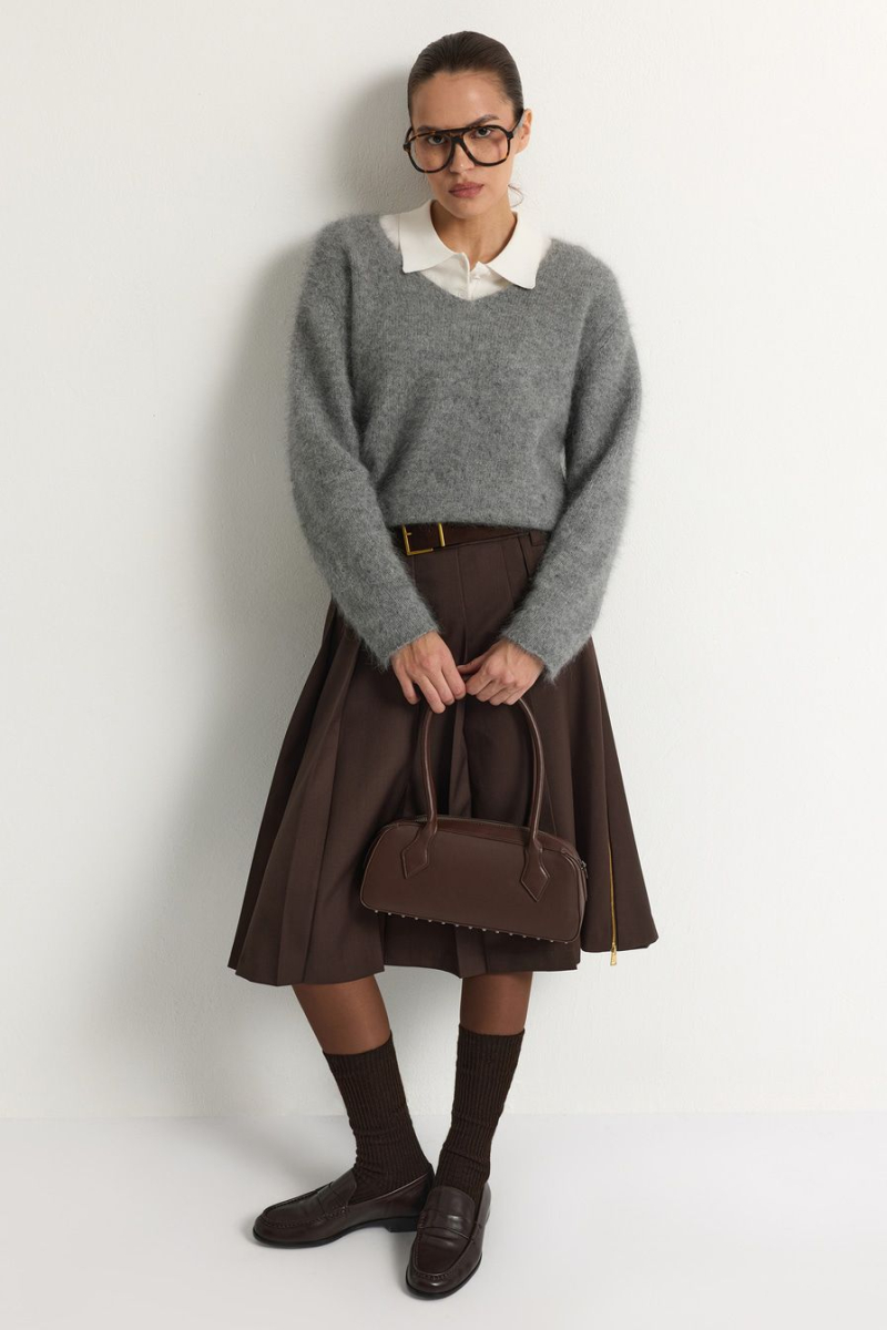 Пуловер из смесовой ангорской шерсти TOPTOP, цвет: серый, TTS.050.18231.800 купить онлайн