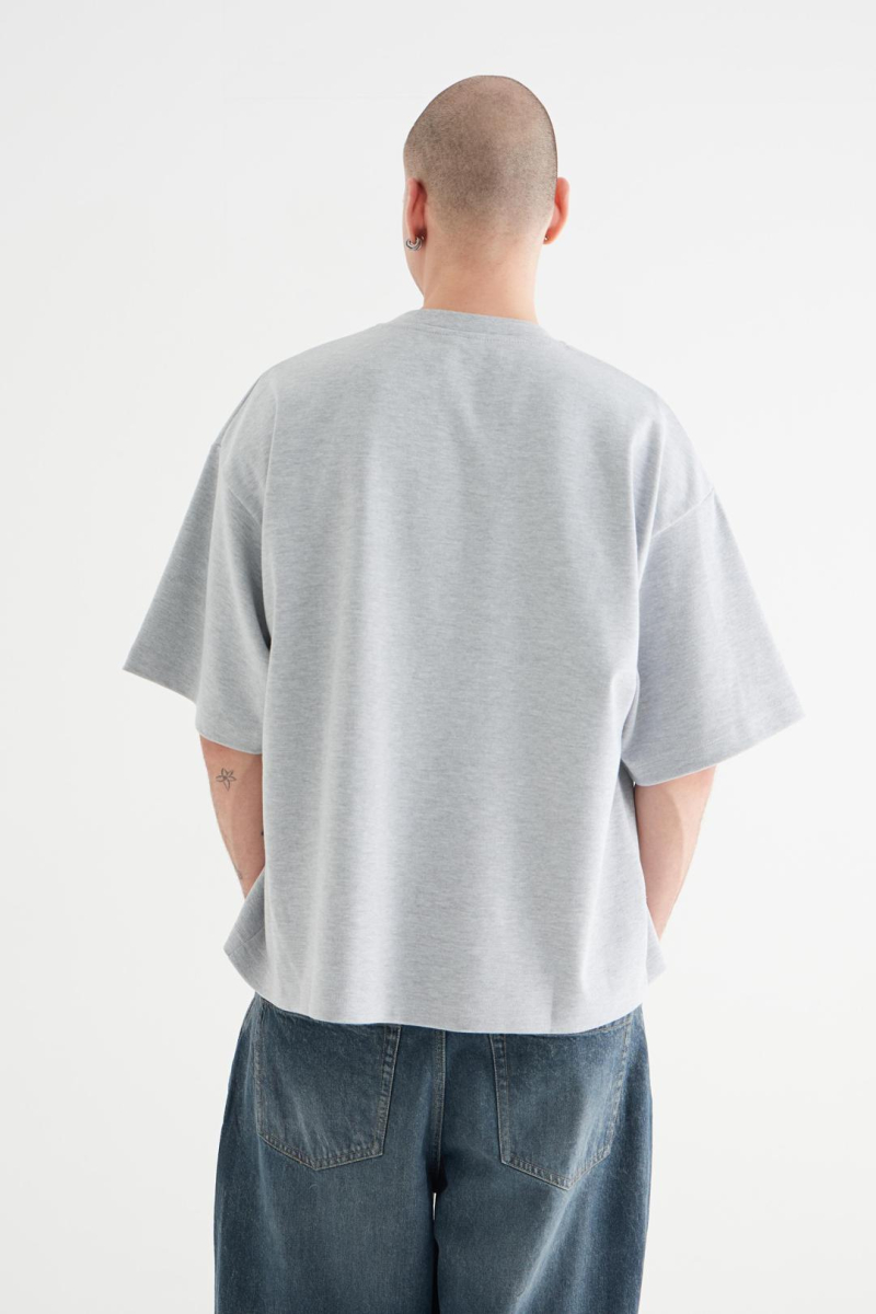 Футболка укороченная «Драма» CULTBASE, цвет: серый,  купить онлайн