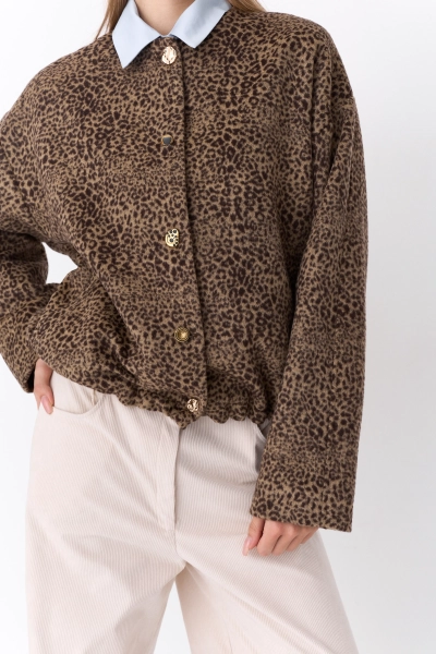 Жакет с акцентными пуговицами Ricoco, цвет: коричневый, 5073/1 купить онлайн