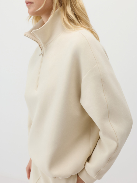 Свитшот с воротником-стойкой Conso, цвет: молочный,  купить онлайн