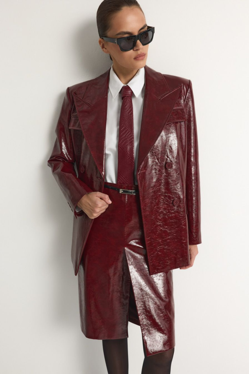 Галстук из экокожи TOPTOP, цвет: Бордовый TT.615.18100.330 купить онлайн