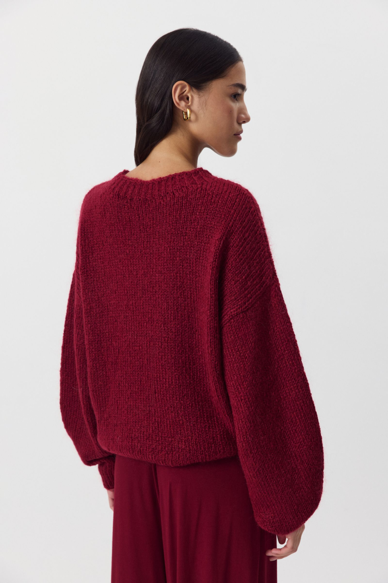 Джемпер из шерсти мериноса Charmstore, цвет: винный, 303-41898-451 купить онлайн