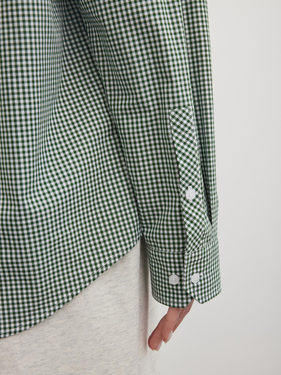 Рубашка в клетку Chaika, цвет: зеленый, SS26BL03-180 купить онлайн