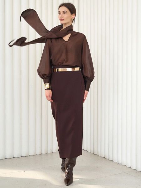 Блуза воздушная с бантом