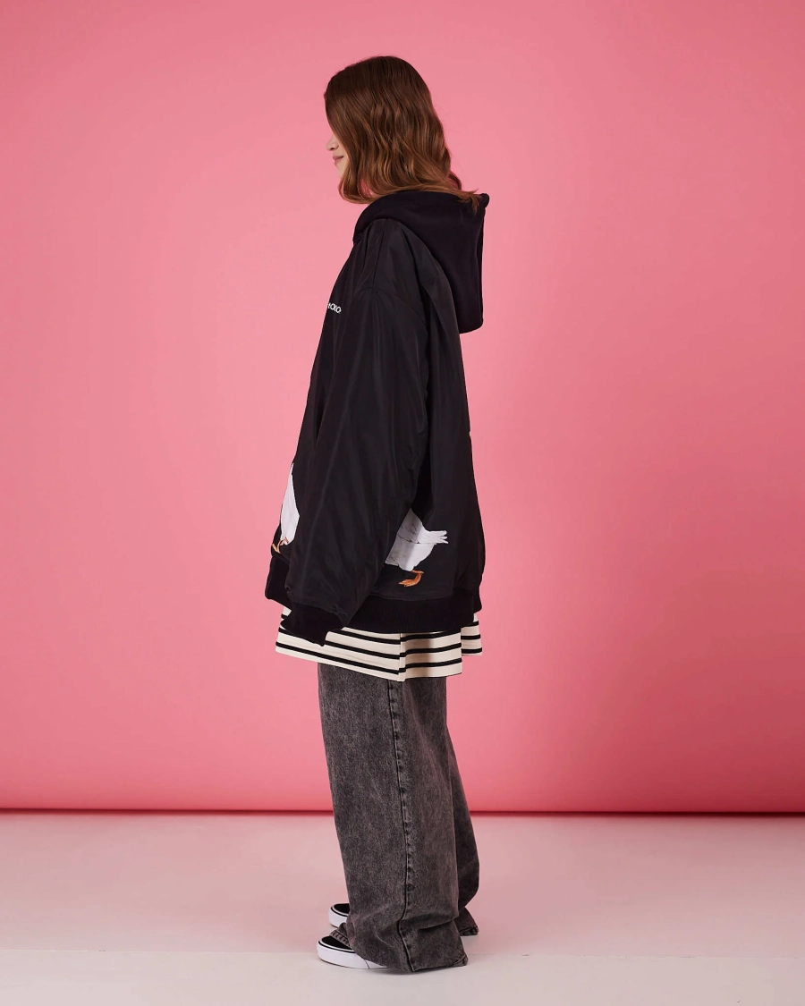 Бомбер Гусиный хоровод TABOO, цвет: Черный, BrMan купить онлайн