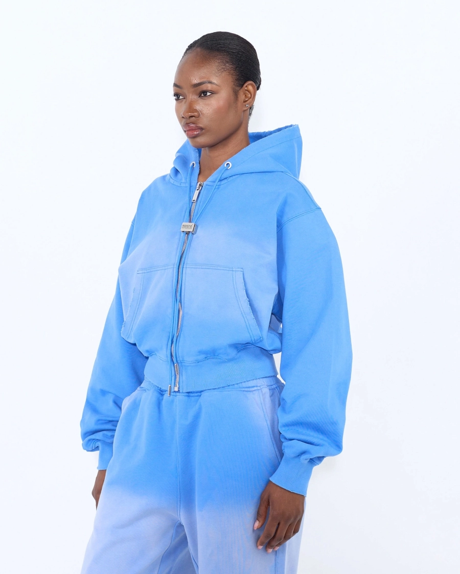 Худи укороченный с градиентом ASIA ST 71, цвет: голубой,  купить онлайн