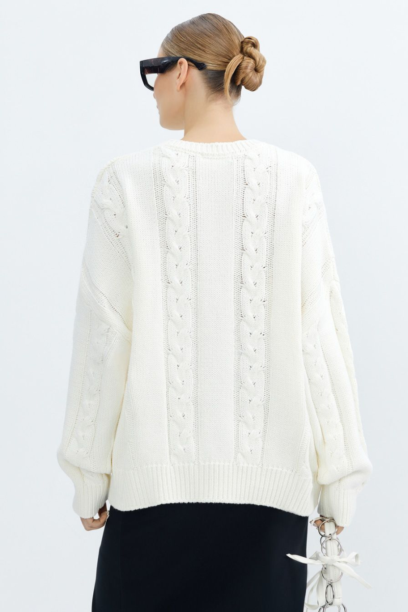 Джемпер из смесового хлопка TOPTOP, цвет: молочный, TT.050.15659.120 купить онлайн