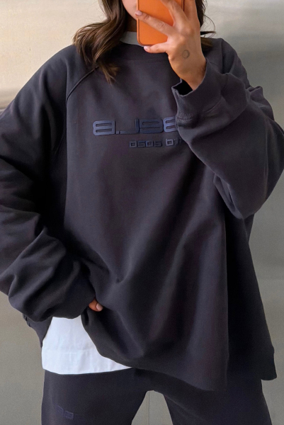 Свитшот овер фит (серый) Label .B, цвет: серый,  купить онлайн