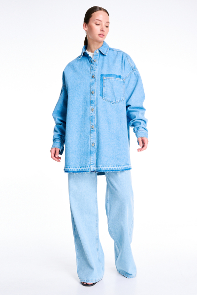 Рубашка объемная из денима LIGHT BLUE Label .B, цвет: LIGHT BLUE, Dn.06.4.0325LBL купить онлайн