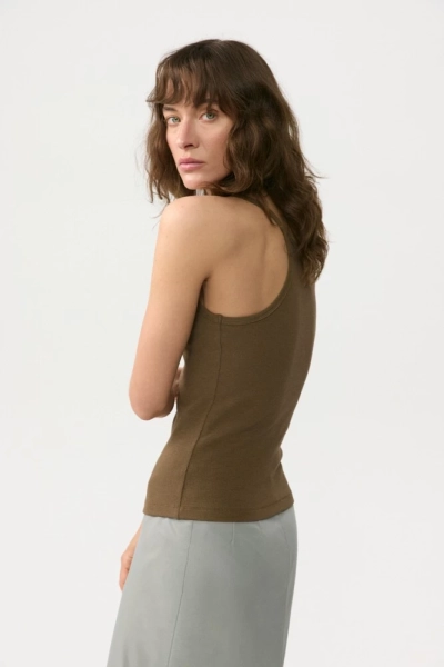 Топ на бретелях из эластичного хлопка Daisyknit, цвет: Кофейный  |новая коллекция купить онлайн
