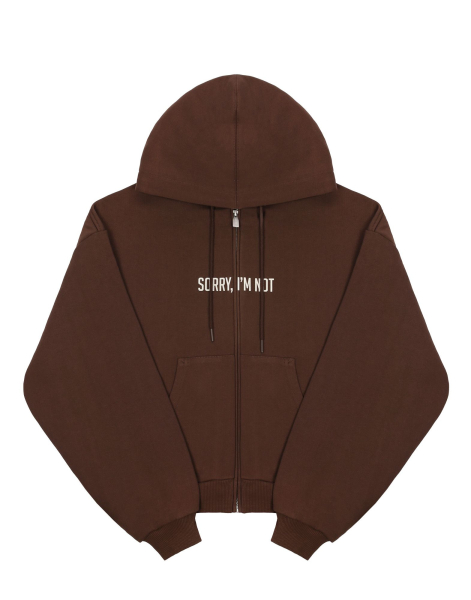 Худи ZIP BASIC LOGO SORRY, I’M NOT, цвет: коричневый,  купить онлайн