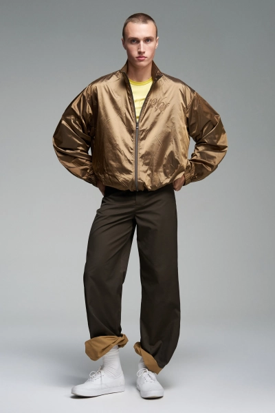 Бомбер из нейлона с вышивкой WALK OF SHAME, цвет: коричневый, MC026/FW2526 купить онлайн