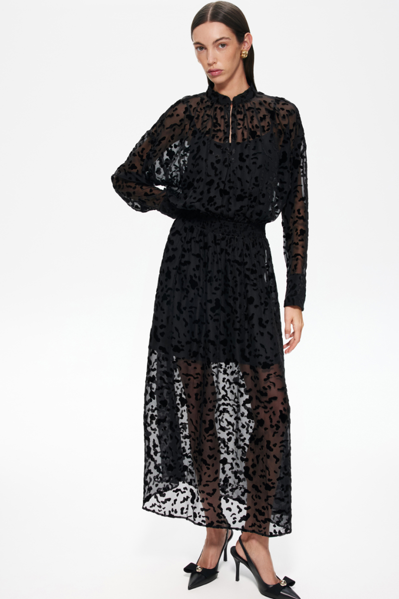 Платье из деворе с поясом-резинкой DREAMS BY ALENA AKHMADULLINA, цвет: Черный, 225102070204373/803000 купить онлайн