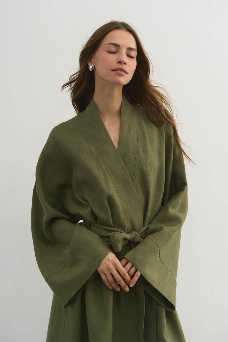 Кимоно Margaret PURE LINEN, цвет: зеленый  |новая коллекция купить онлайн