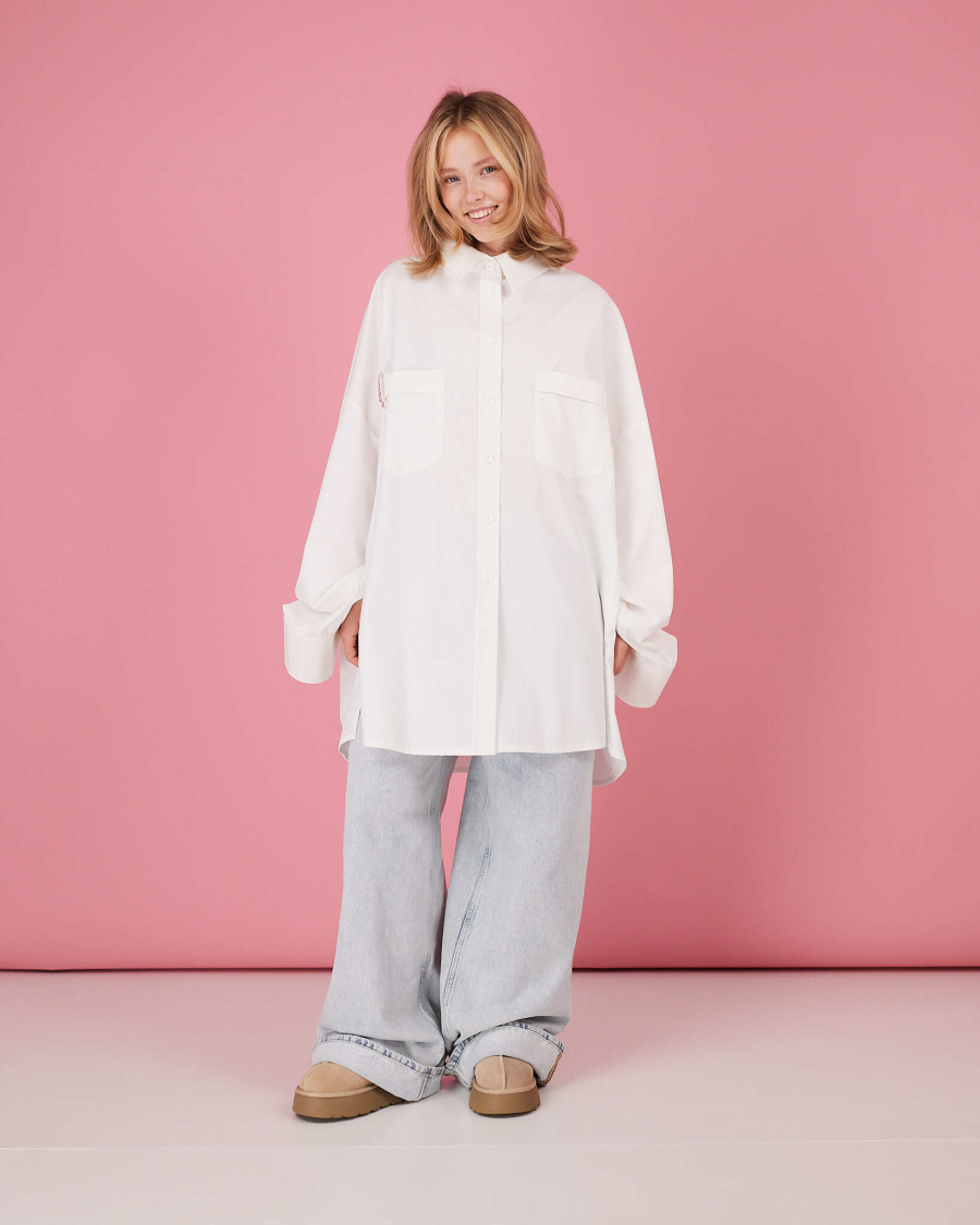 Рубашка макси овер #5 TABOO, цвет: белый, Rub05 купить онлайн