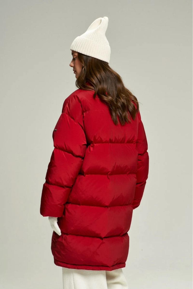 Пуховик удлиненный Lovely Red Erist store, цвет: красный, НФ-00002827 купить онлайн