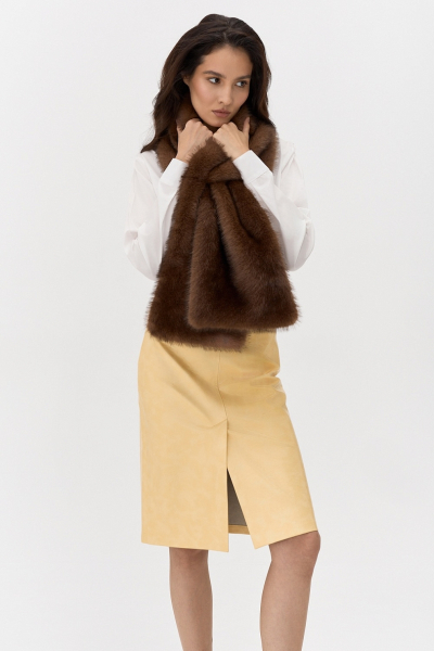 Шарф из экомеха с подкладом Ricoco, цвет: шоколадный 7004/1 купить онлайн