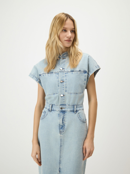 Платье из денима Conso, цвет: голубой, PD 260412 - голубой купить онлайн