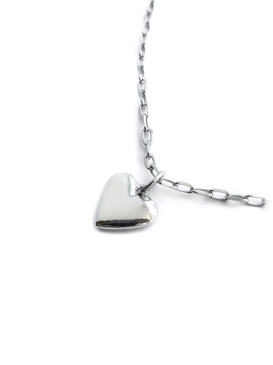 Серебряное колье сердце "Bubble"
