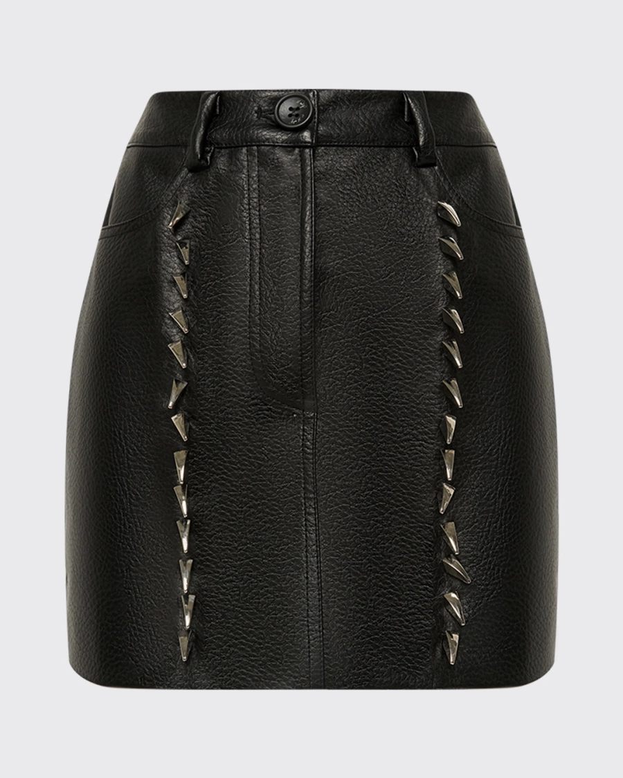 Юбка мини LEATHER CLAWS BLACK ASIA ST 71, цвет: Черный, Ast71.skirt-leather-claws купить онлайн