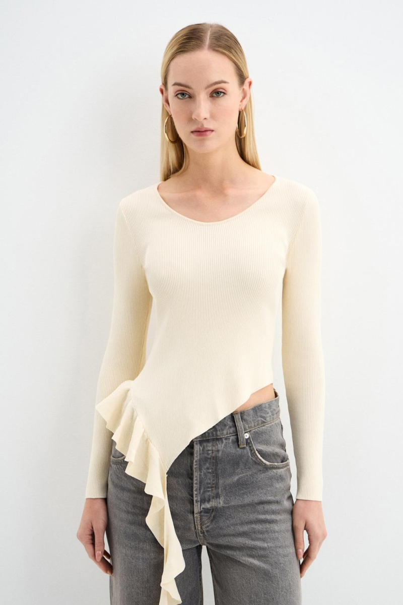 Джемпер асимметричный ENEVOO, цвет: белый,  купить онлайн