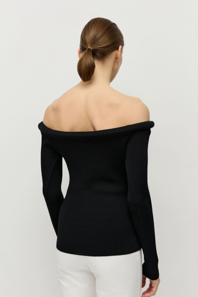 Джемпер с открытыми плечами из вискозы AROUND, цвет: Черный, 219_121VN04 купить онлайн