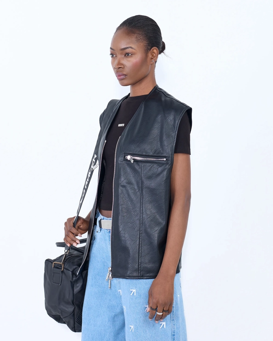 Жилет из экокожи BLACK ASIA ST 71, цвет: Черный, Ast71.vest-leather-bl купить онлайн