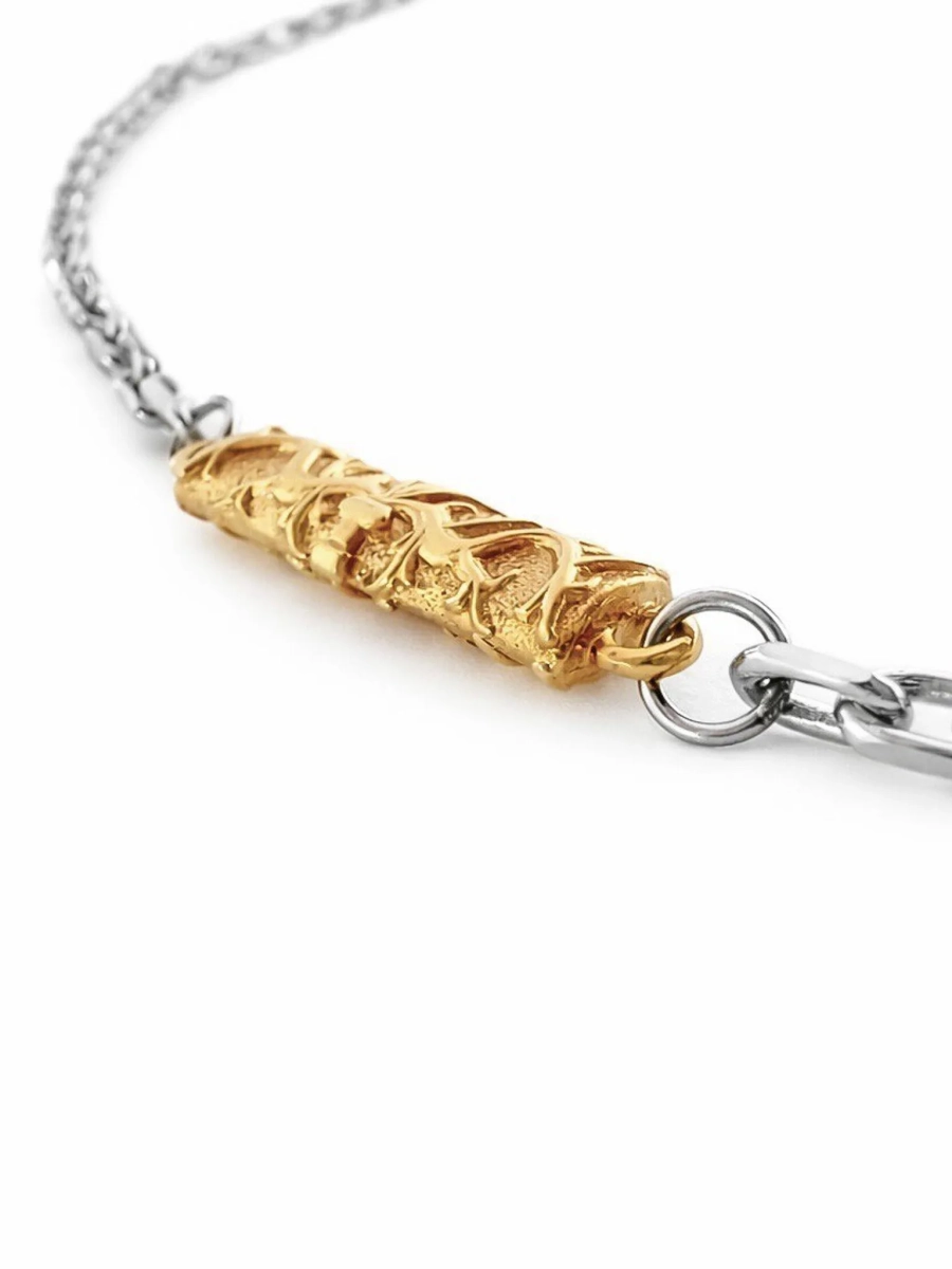 Серебряный браслет на цепочке «Культурный код» с позолотой SBLESKOM, цвет: серебро, 22228 купить онлайн