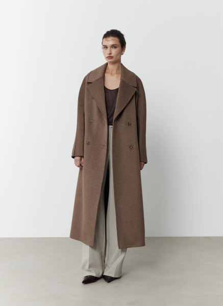 Двубортное пальто из шерсти ALL WE NEED, цвет: коричневый, 2608W5107-19 купить онлайн