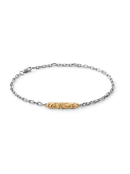 Серебряный браслет на цепочке «Культурный код» с позолотой